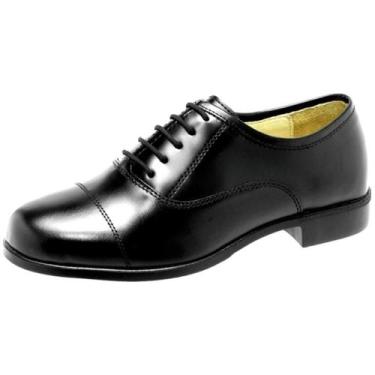 Imagem de Sapato Social Militar Couro Brilho Solado Borracha Calçados Adulto : 3