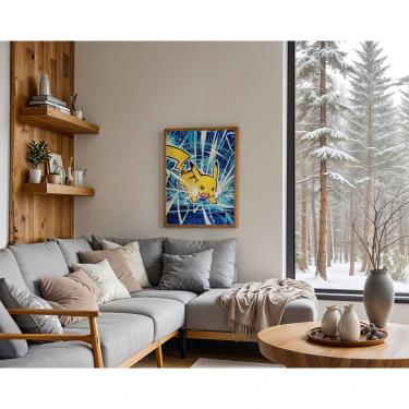 Imagem de Quadro Decorativo a Fúria do Trovão Retangular 30 X 40 Vinil com Vidro Moldura Baixa Branco para Parede