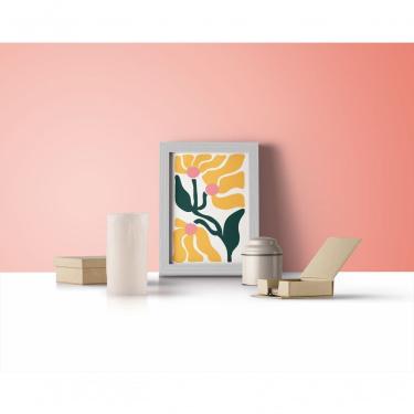 Imagem de Quadro Decorativo Boogie Botânico Retangular 20 X 30 em Canvas com Vidro Moldura Madeira Amadeirado