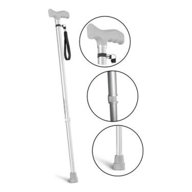 Imagem de Bengala Idoso Regulagem Altura Leve Suporta 100kg Caminhar - Hidroligh