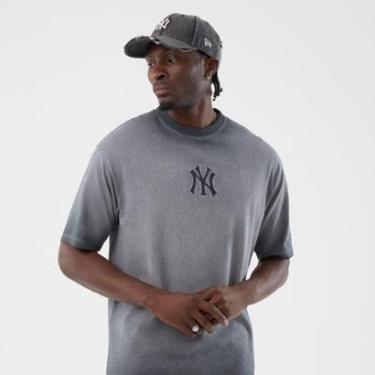 Imagem de MLB NEW ERA WASHED LOGO TEE NEYYAN BLK-Masculino
