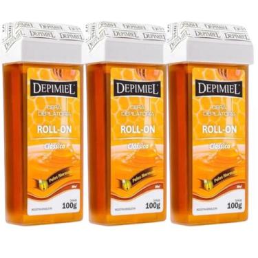Imagem de Kit 3 Cera Depilatória Roll-on Clássica Depimiel 100g