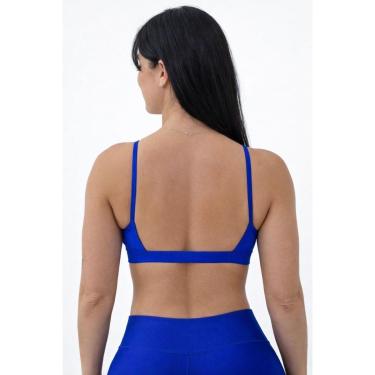 Imagem de Top Costas Nua Treino Beach Tennis Poliamida Summer Pro Azul com Bojo-Feminino