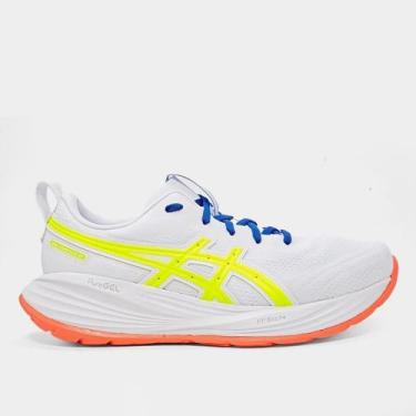Imagem de Tênis Asics Gel-Cumulus 27 Atc Masculino, Branco, Amarelo, 41