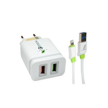 Imagem de Carregador ultra rapido 4.a 18w duplo usb com cabo ligthning - X-CELL