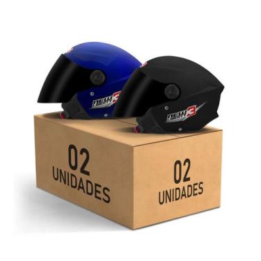 Imagem de Kit 2 Capacetes New Liberty 3 Aberto Viseira Fumê Pro Tork Masculino F
