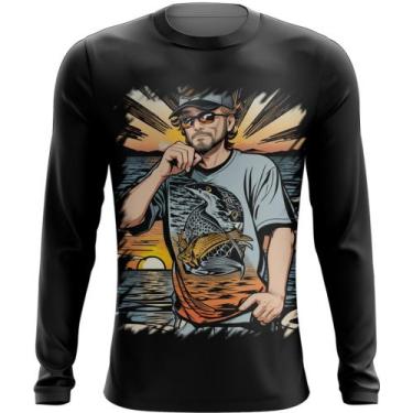 Imagem de Camiseta Manga Longa Pesca Esportiva Pôr do Sol Peixes 10 - Kasubeck S
