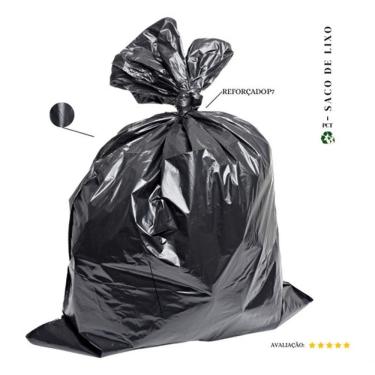 Imagem de Saco de Lixo P7 Preto 100L Reforçado com 20 Unidades para Uso Doméstico Higipack