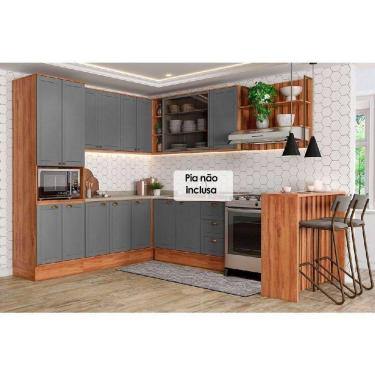 Imagem de Cozinha Modulada Completa Bella 9 Peças 3 Aéreos + 3 Balcões + 1 Torre Quente+1ilha + 1...