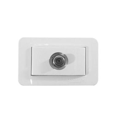 Imagem de Tomada Embutir Para TV Coaxial Lumitek Branca Ou Preta-preta
