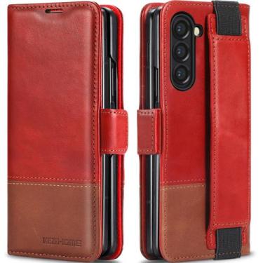 Imagem de Capa de telefone KeziHome, carteira de couro genuíno Samsung Z Fold 6