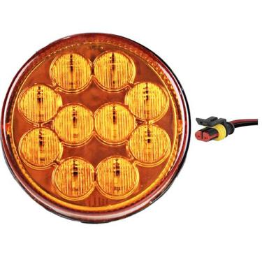 Imagem de Lanterna Traseira 96mm Ônibus Caminhão Bugue 10 LED AM 24V + Conector 
