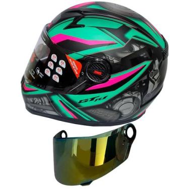 Imagem de Capacete Moto Fechado Fw3 Gtn R1 Tiffany + Viseira Dourada FW3, 56