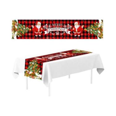 Imagem de Caminho De Mesa De Natal 2024 Com Tema Do Papai Noel, Decoração Para C