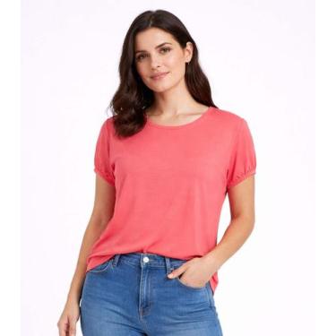 Imagem de Blusa Feminina Elástico Nas Mangas Infinita Cor Rosa, G, Rosa