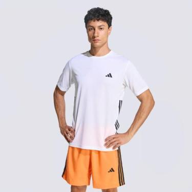 Imagem de Camiseta Adidas WE Base 3 Stripes Branca e Preta, GG
