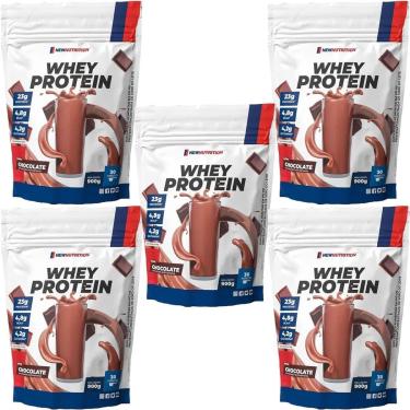 Imagem de Kit 5X Whey Protein - 900g Refil Chocolate - NewNutrition-Masculino