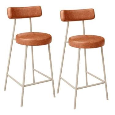Imagem de Kit 02 Banquetas Baixa Cozinha Sala Jantar Bancada Milão Arena L02 mat