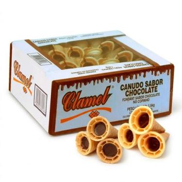 Imagem de Casquinha Canudo Recheio de Chocolate Caixa c/ 50 Unidades - Clamel
