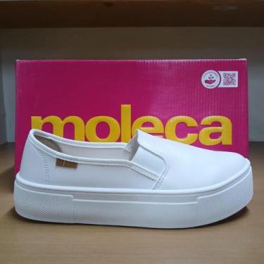 Imagem de Tênis Feminino Plataforma Moleca Calce Fácil 5658.530, Branco, 33