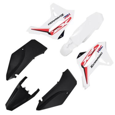 Imagem de Kit Plástico Carenagem Biker R1de C/ Adesivos Xr 250 Tornado, Branco /