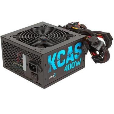 Imagem de Fonte ATX sem Cabo 400W KCAS Preto Aerocool