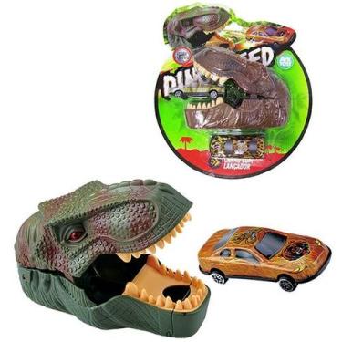 Imagem de Brinquedo Cabeça Dinossauro Lançador De Carros + 2 Carrinhos - CLICKCO