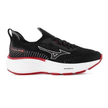 Imagem de Tênis Mizuno Cool Ride 3 Junior Unissex, 31, Preto, Vermelho