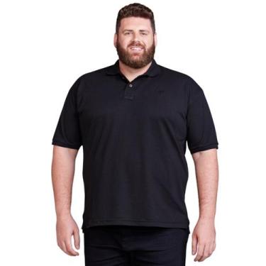 Imagem de Polo Masculina Plus Size Camisa Algodão Piquet - Daze Modas, Preto, G1
