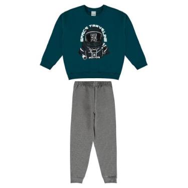 Imagem de Conjunto em Moletom Infantil Menino Flanelado Blusão Calça Moletom cpu