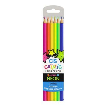 Imagem de Kit Lápis de Cor Criatic Cis 6 Cores Neon