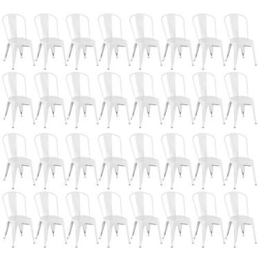 Imagem de Kit 32 cadeiras Iron Tolix design indutrial jantar cozinha - Branco - 