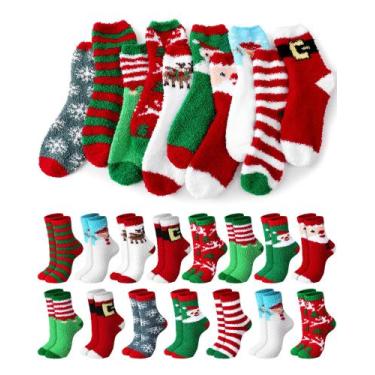 Imagem de Meias felpudas de Natal Liitrsh 40 pares para mulheres e crianças