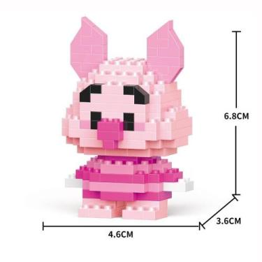 Imagem de Brinquedo Blocos de Montar Infantil Brinquedo Educativo Animais De Bri