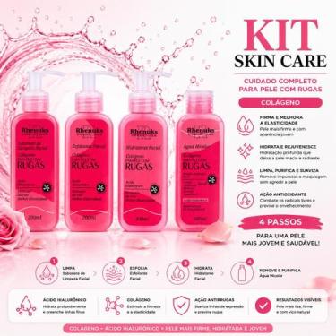 Imagem de Kit Skin Care Anti Rugas 4 Itens Limpeza e Hidratação Facial Rhenuks, 