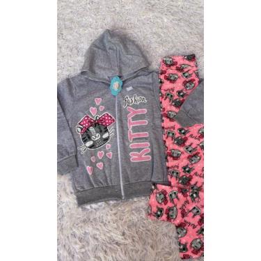 Imagem de Moletom Flanelado Feminino Infantil Estiloso e confortável! - sem marc
