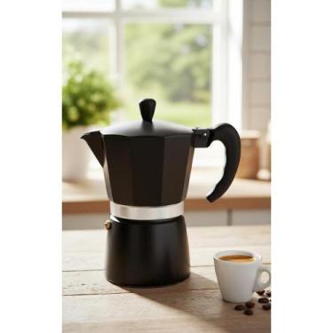 Imagem de 2x Cafeteira Italiana 300ml 6 Xícaras Alumínio Preto - Café - Congratu