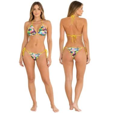 Imagem de Biquíni Feminino Cortininha Com Bojo Calcinha Levanta Bumbum e Amarra 