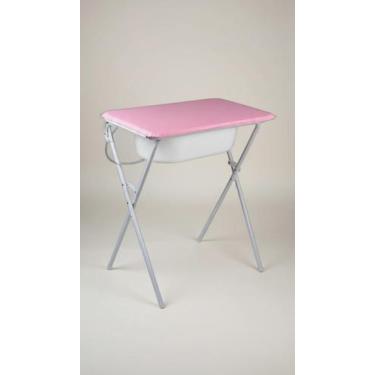 Imagem de Banheira Bebê com Trocador Dobrável Rosa - Congratulations Store