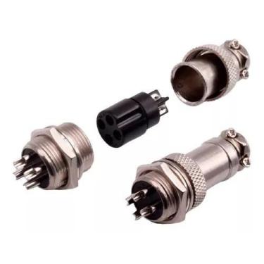 Imagem de Conector Aviação Modelo GX16 2 Pinos com Cap - ENG AUTOMAÇAO