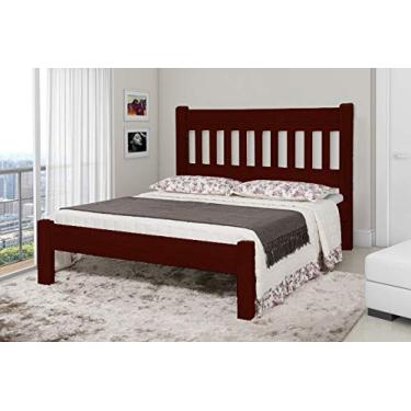 Imagem de Cama Queen Size Imperial de Madeira Maciça Tauari - Cor Mogno
