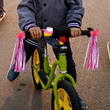 Imagem de Ichiias Cycling Bell Cycling Handlebar Buzina de ciclismo barulhento Borlas Alarme de anel de ciclismo, sino de guiador de bicicleta, sino de scooter de bicicleta para crianças de bicicleta (rosa + sino rosa)