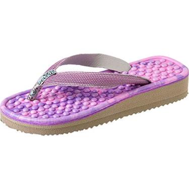 Imagem de Chinelo Dedo Anabela Mundoflex Mesclado Lilás e Rosa Ref. 810 um Tamanho:37/38