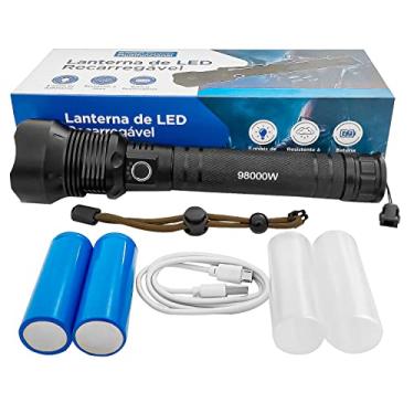 Imagem de Lanterna Profissional Potente Recarregavel Usb Zoom P70 2 Versão Pro Com Alcance de 1000m Para Sitio Fazenda