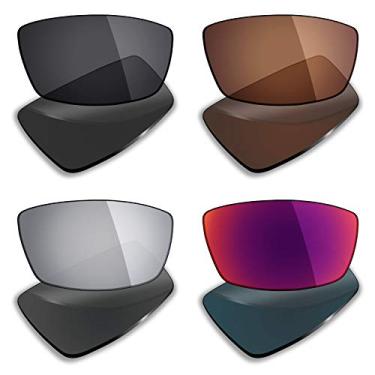 Imagem de Mryok 4 pares de lentes polarizadas de substituição para óculos de sol Oakley Canteen 2006 – Stealth preto/bronze marrom/prata titânio/sol da meia-noite