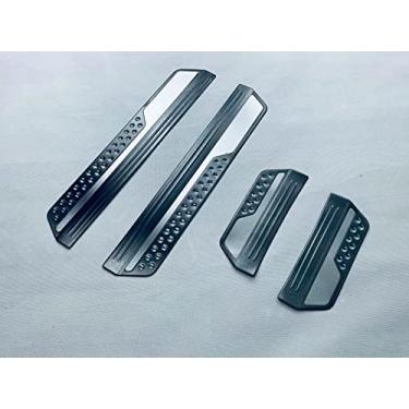 Imagem de Protetor contra rasgos para porta de carro, para Honda HRV 2021 HR-V 2022 Peças de acessórios, aço com abs de plástico para entrada de porta e placa de proteção de porta de plástico, acessórios internos de painéis de chute (preto)