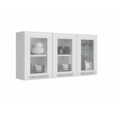 Imagem de Armário Aéreo Com Vidro Itatiaia Luce 3 Pts Ipv3-105 Branco