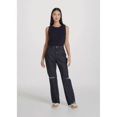 Imagem de Calça Jeans Feminina Cintura Alta Alongada