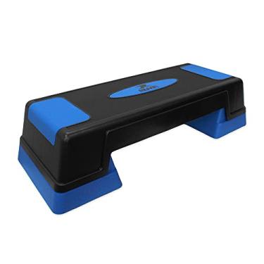 Imagem de Step de Ginástica Muvin – Academia – Tamanho da Base 70,5cm x 28,5cm – Ajustável - Três Ajustes de Altura – 12cm, 17cm e 23cm - Travas Para Segurança – Fitness – Aeróbico – Resistente - Antiderrapante (Preto/Azul)