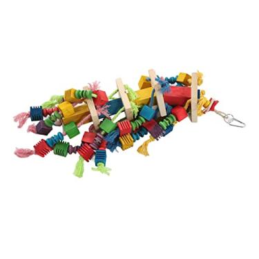 Imagem de 01 02 015 Brinquedos grandes, livre de tóxicos resistentes a mordidas de grau alimentício brinquedos mastigáveis blocos de madeira para periquitos